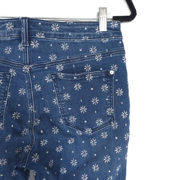 PILCRO ANTROPOLOGIE High Rise Bootcut Jeans Floral Print Blue Size 28 - Picture 8 of 14